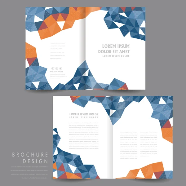Attractive half-fold brochure template design — Stock Vector
