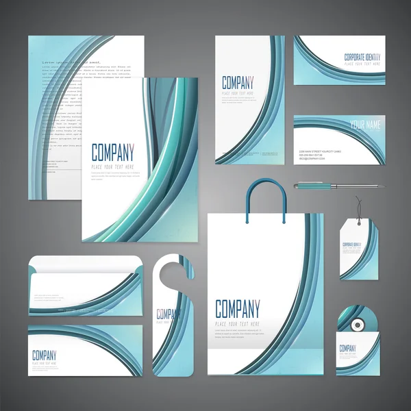 Elegante design della corporate identity — Vettoriale Stock