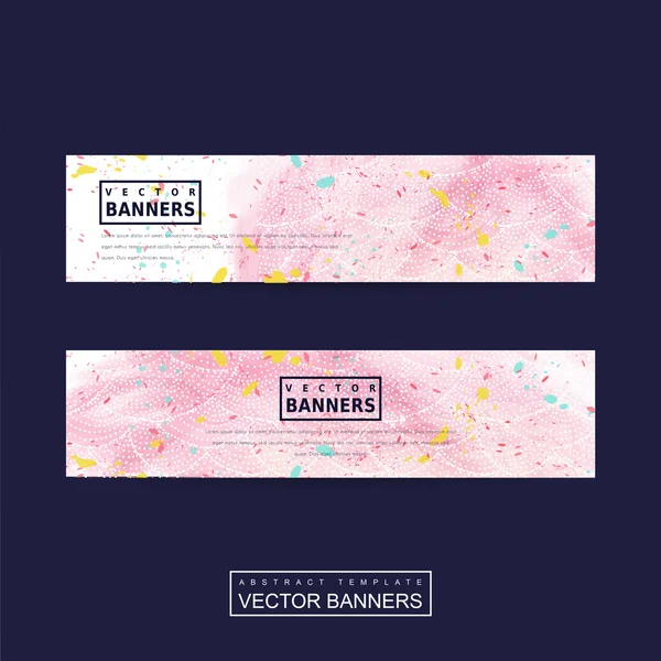 Adorable pink banner template design — Stock Vector