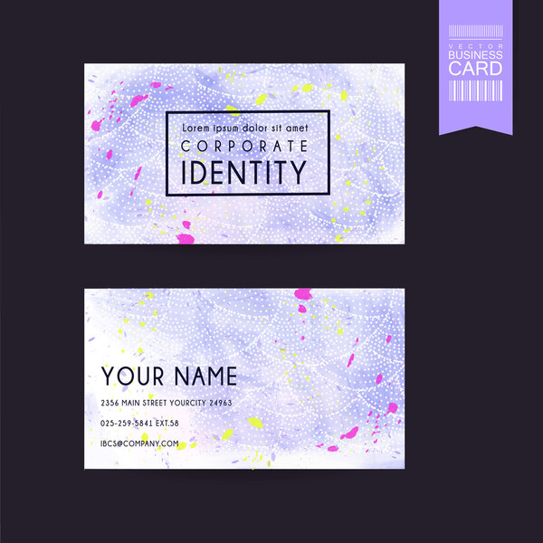 adorable purple business card template design 