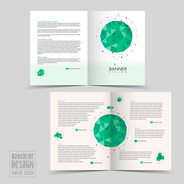 Eenvoud tweeën gevouwen brochure sjabloon ontwerpen — Stockvector