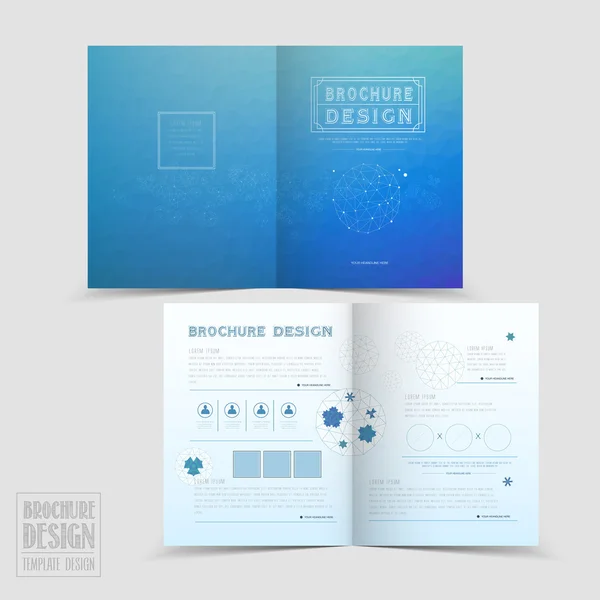 Eenvoud tweeën gevouwen brochure sjabloon ontwerpen — Stockvector
