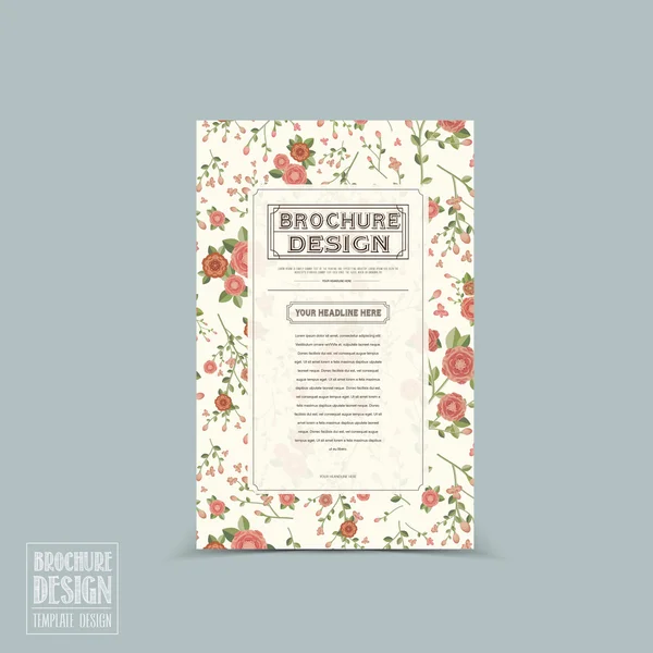 Graceful floral brochure template design — Stock Vector