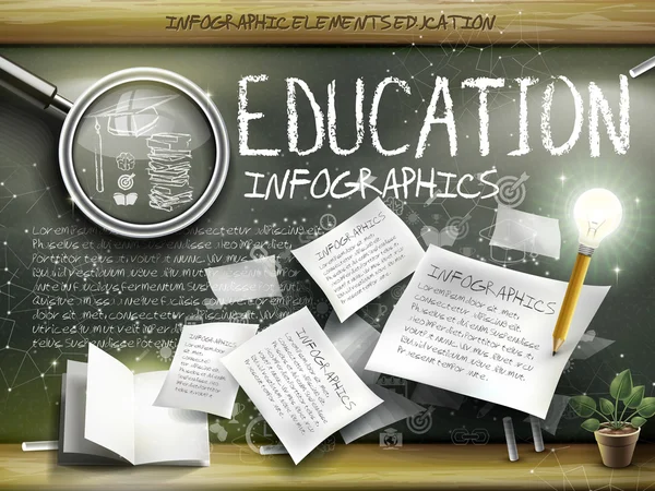 Attraktives infografisches Element über Tafel-Hintergrund — Stockvektor