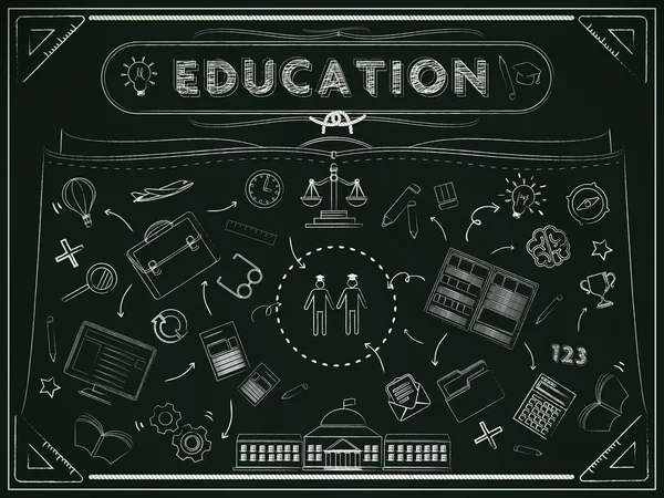 Bildungstafel mit schönen Symbolen — Stockvektor
