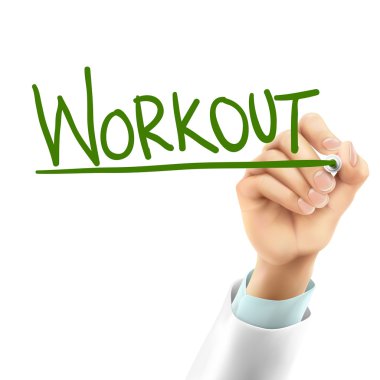 Doktor egzersiz kelimeyi yazmaya