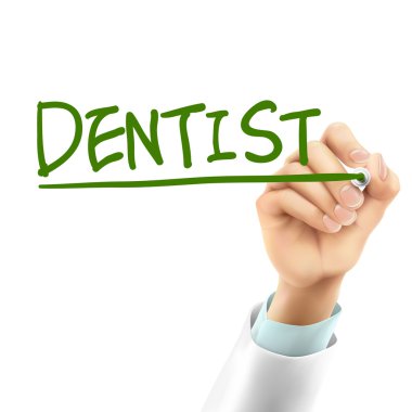 Doktor diş hekimi kelimeyi yazmaya