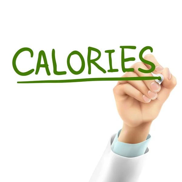 Doctor escribir palabras de calorías — Archivo Imágenes Vectoriales
