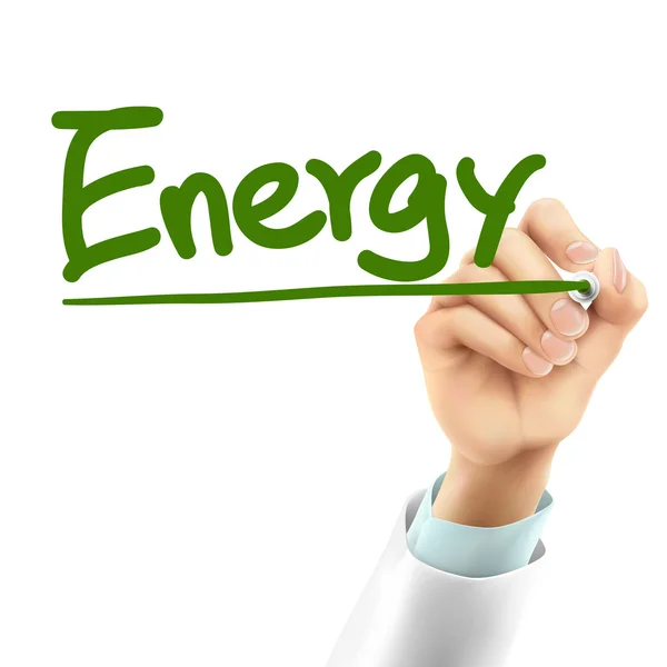 Doctor writing energy word — Stock Vector