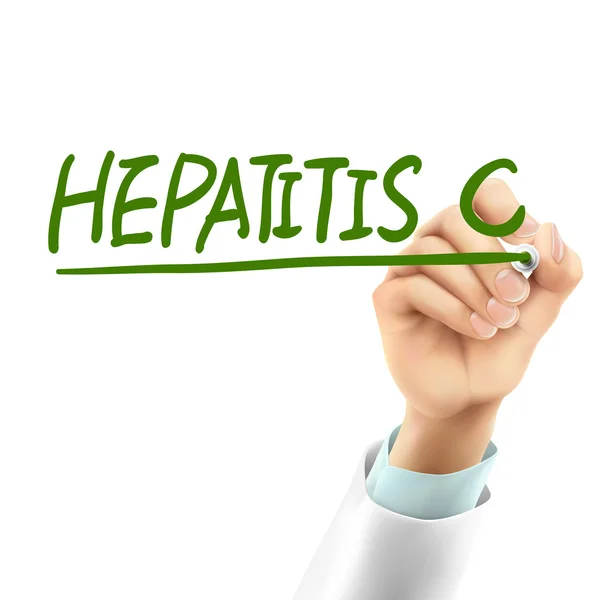 Doktor Hepatit C sözcükleri yazma — Stok Vektör