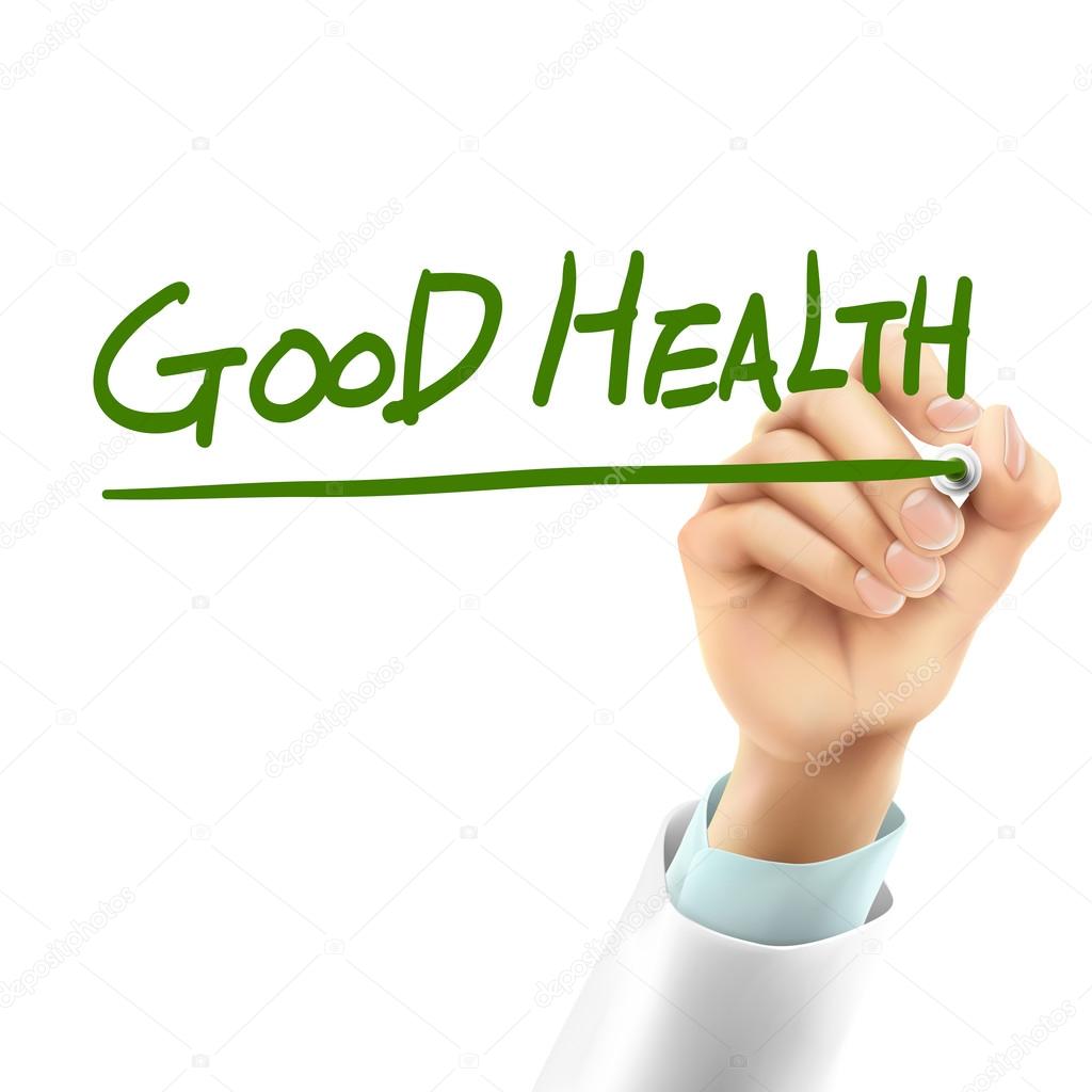 doctor writing good health words