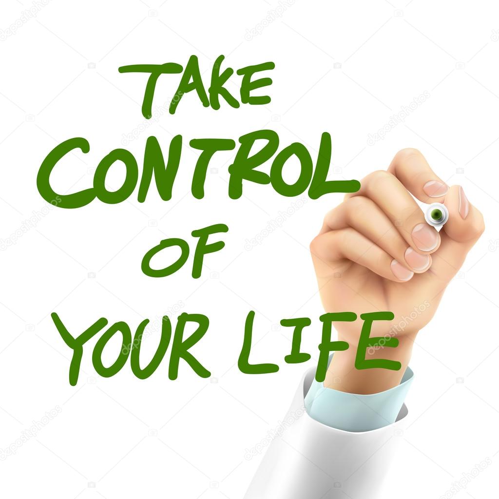 doctor writing take control of your life words 