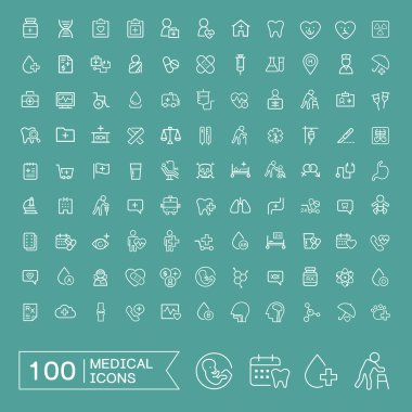 çok güzel 100 tıbbi Icons set