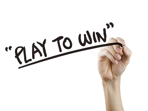Play to win words written by hand — Stock Photo, Image