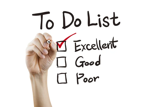 To do list checking by hand — Stock Photo, Image