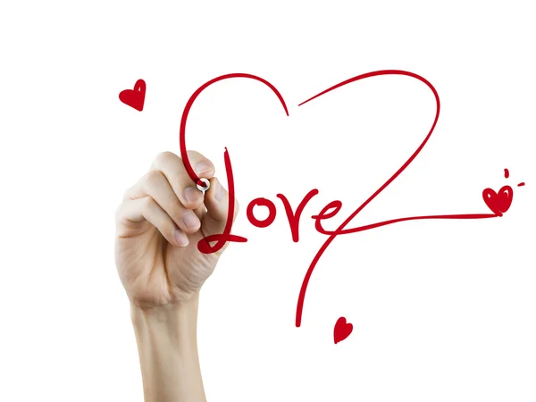 Red heart drawn by hand — Stock Photo, Image