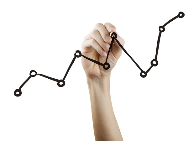 Gráfico de crecimiento dibujado a mano —  Fotos de Stock