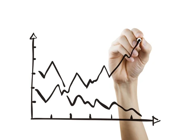 Graph drawn by hand — Stock Photo, Image