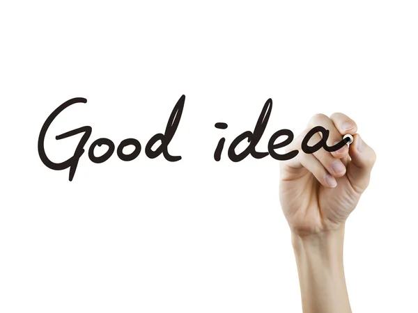 Good idea words written by hand — Stock Photo, Image