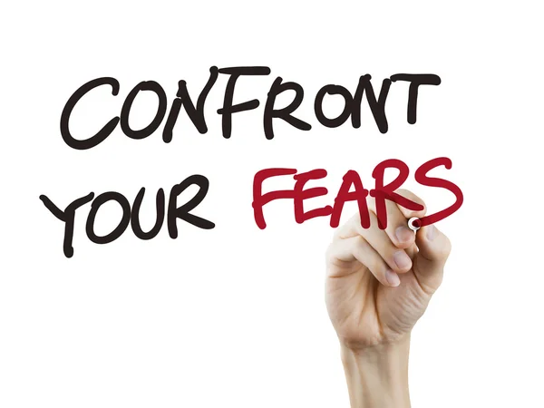 Confront your fears words written by hand — Stock Photo, Image