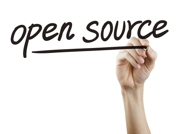 Opensource woorden met de hand geschreven — Stockfoto