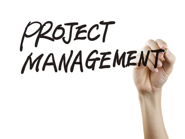 Project management words written by hand — Stock Photo, Image