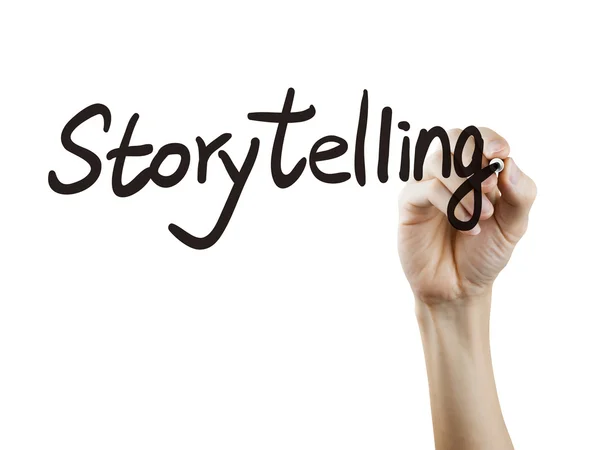 Storytelling woord met de hand geschreven — Stockfoto