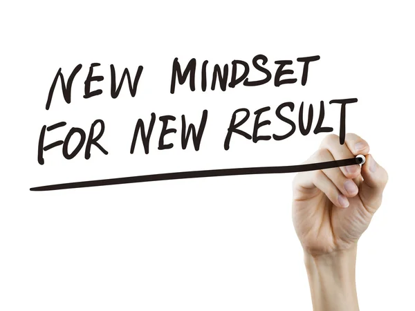 New mindset for new results words written by hand — Stock Photo, Image