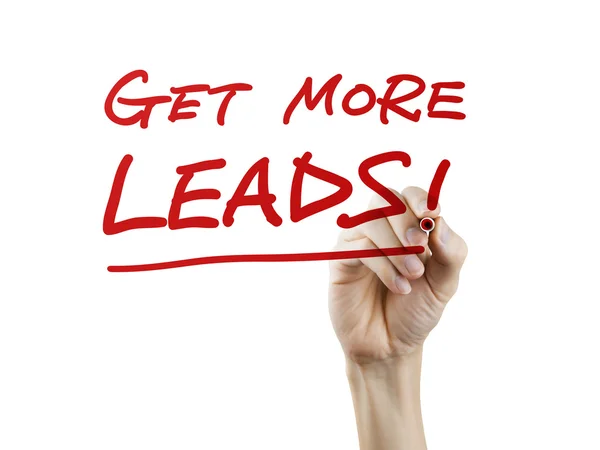 Get more leads words written by hand — Stock Photo, Image