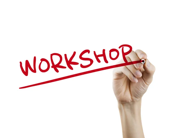 Workshop word written by hand — Stock Photo, Image