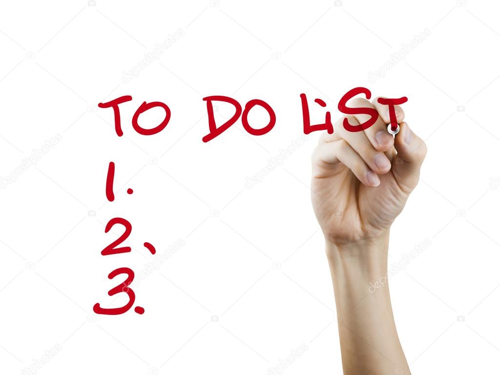 to do list words written by hand