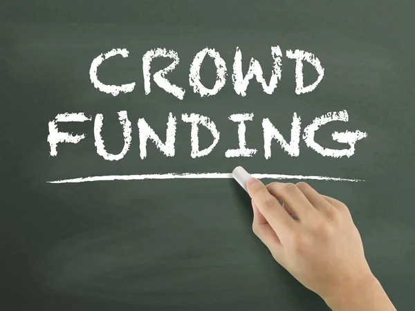 Palavras crowdfunding escrito à mão — Fotografia de Stock