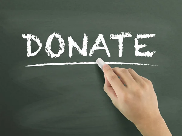 Donate word written by hand — Stock Photo, Image