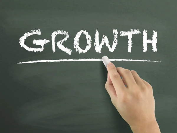 Palavra crescimento escrito à mão — Fotografia de Stock