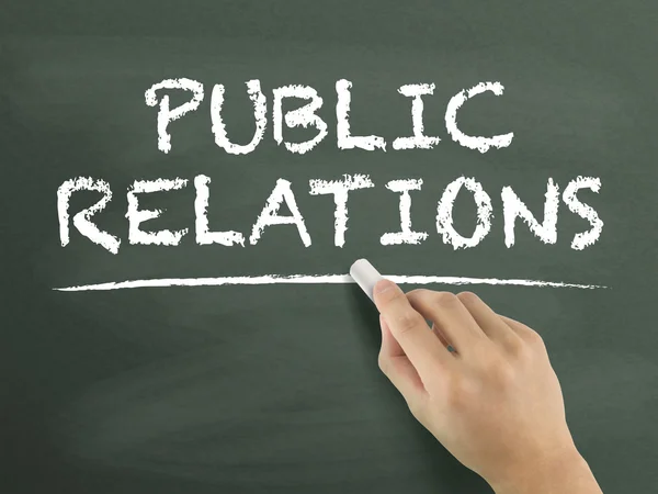 Public relations words written by hand — Stock Photo, Image