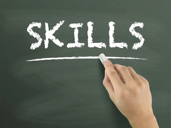 Skills word written by hand — Stock Photo, Image