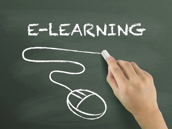 Mot e-learning écrit à la main — Photo