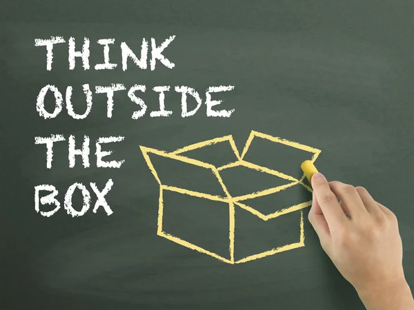 Think outside the box drawn by hand — Stock Photo, Image