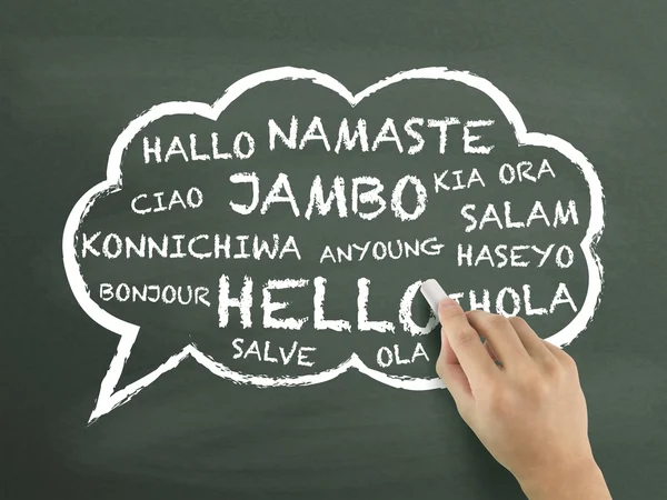 Привітання різними мовами — стокове фото