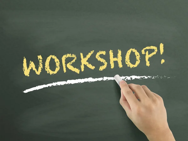 Workshop woord met de hand geschreven — Stockfoto