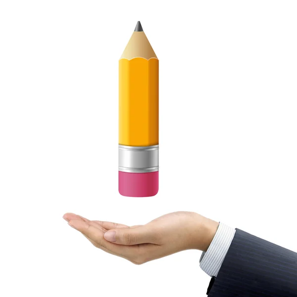 Biznesmen ręka trzymająca ołówek piękny — Zdjęcie stockowe