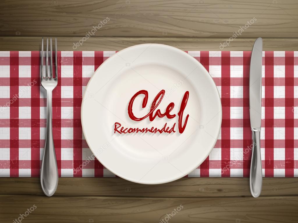 chef recommended words written by ketchup on a plate