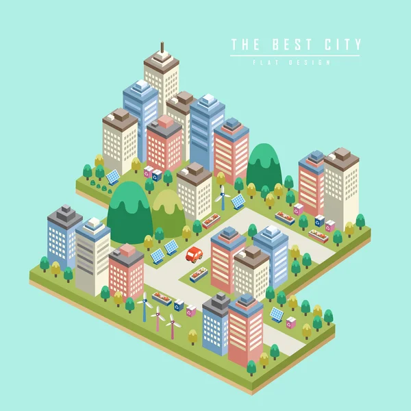 Modern city 3d isometric infographic — Stock Vector