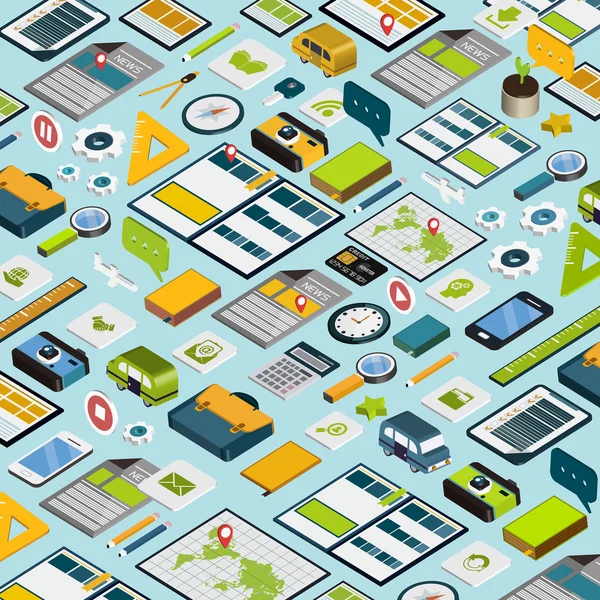 Concepto de viaje esencial 3d infografía isométrica — Vector de stock