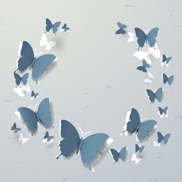Papier élégant papillons fond découpé — Image vectorielle