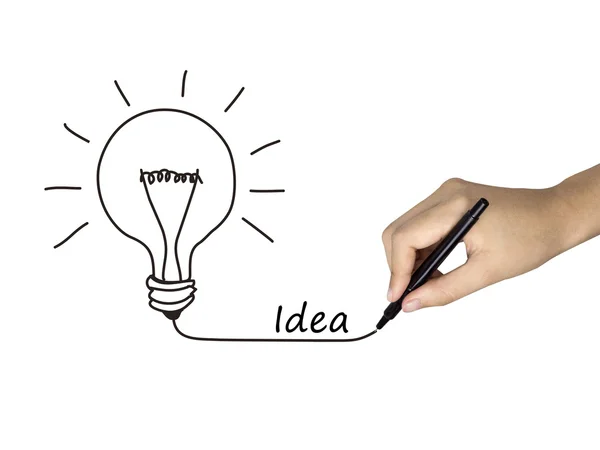 Idea word written by human hand — Stock Photo, Image