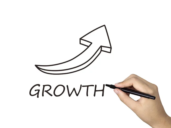 Growth word and arrow — Stock Photo, Image