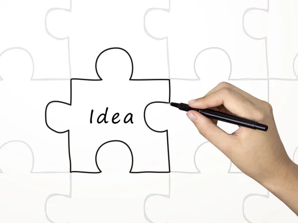 Idea word and puzzle — Stock Photo, Image