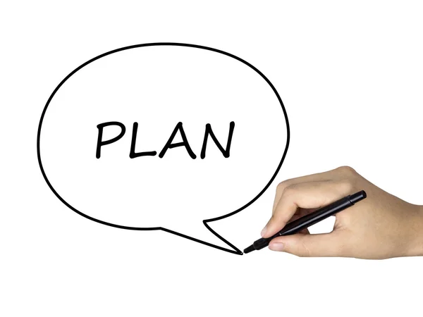 Plan word in speech bubble — Stock Photo, Image