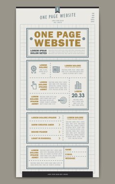 Retro bir sayfa web sitesi tasarım şablonu 